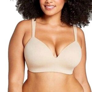 Cacique Simply Wire Free Full Coverage Beige Bra Size 44DD